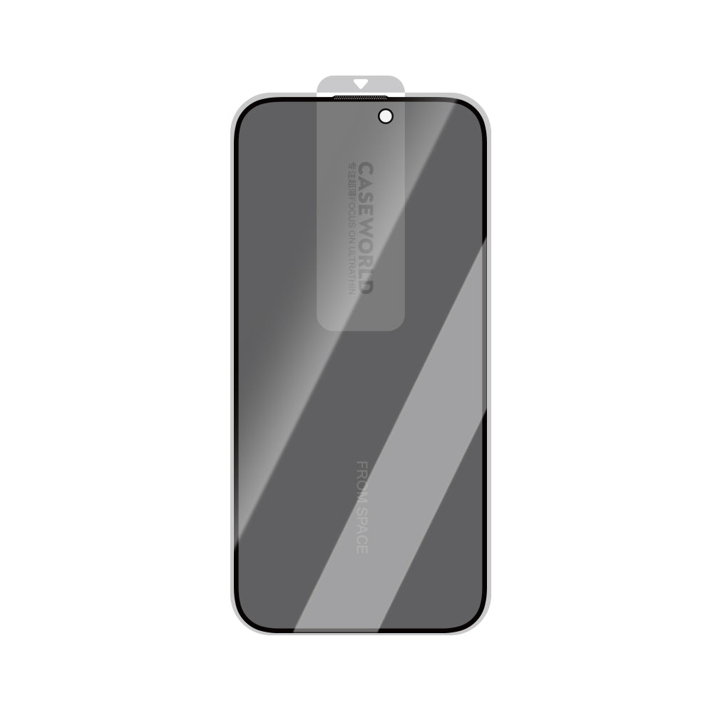 Apple iPhone 14 Pro CaseWorld Ultra-Thin Serisi Privacy 0.15mm HA Cam Ekran Koruyucu Siyah