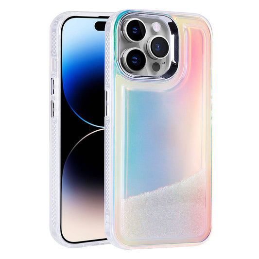 Apple iPhone 14 Pro Airbag Colorful Back Surface Bead Design Zore Sand Dune Cover Transparent 