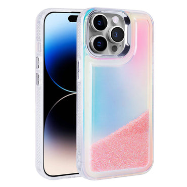 Apple iPhone 14 Pro Airbag Colorful Back Surface Bead Design Zore Sand Dune Cover Transparent 