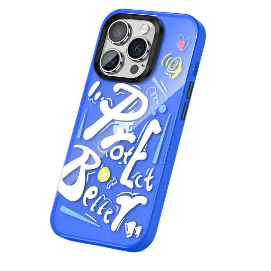Apple iPhone 14 Pro Airbag TPU Text Themed Case Benks Dynamic New Cover Blue 