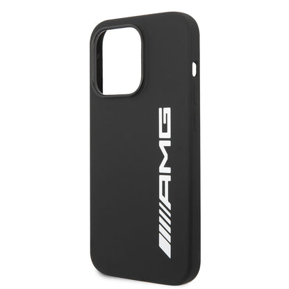 Apple iPhone 14 Pro Kılıf AMG M-safe Şarj Özellikli Büyük Logo Dizayn Kapak Siyah