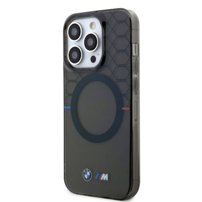 Apple iPhone 14 Pro Kılıf BMW M-safe Şarj Özellikli Transparan M Dizayn Kapak Gri
