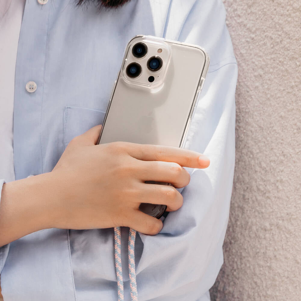 Apple iPhone 14 Pro Kılıf Boyun Askılı Şok Önleyicili Şeffaf Lisanslı Switcheasy Play Kapak Lacivert