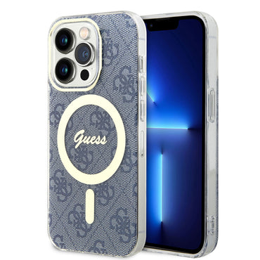 Apple iPhone 14 Pro Case GUESS M-safe Charging Cover Blue