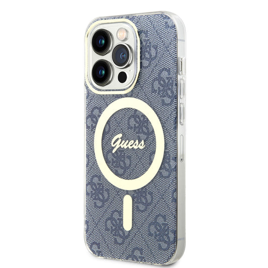 Apple iPhone 14 Pro Case GUESS M-safe Charging Cover Blue