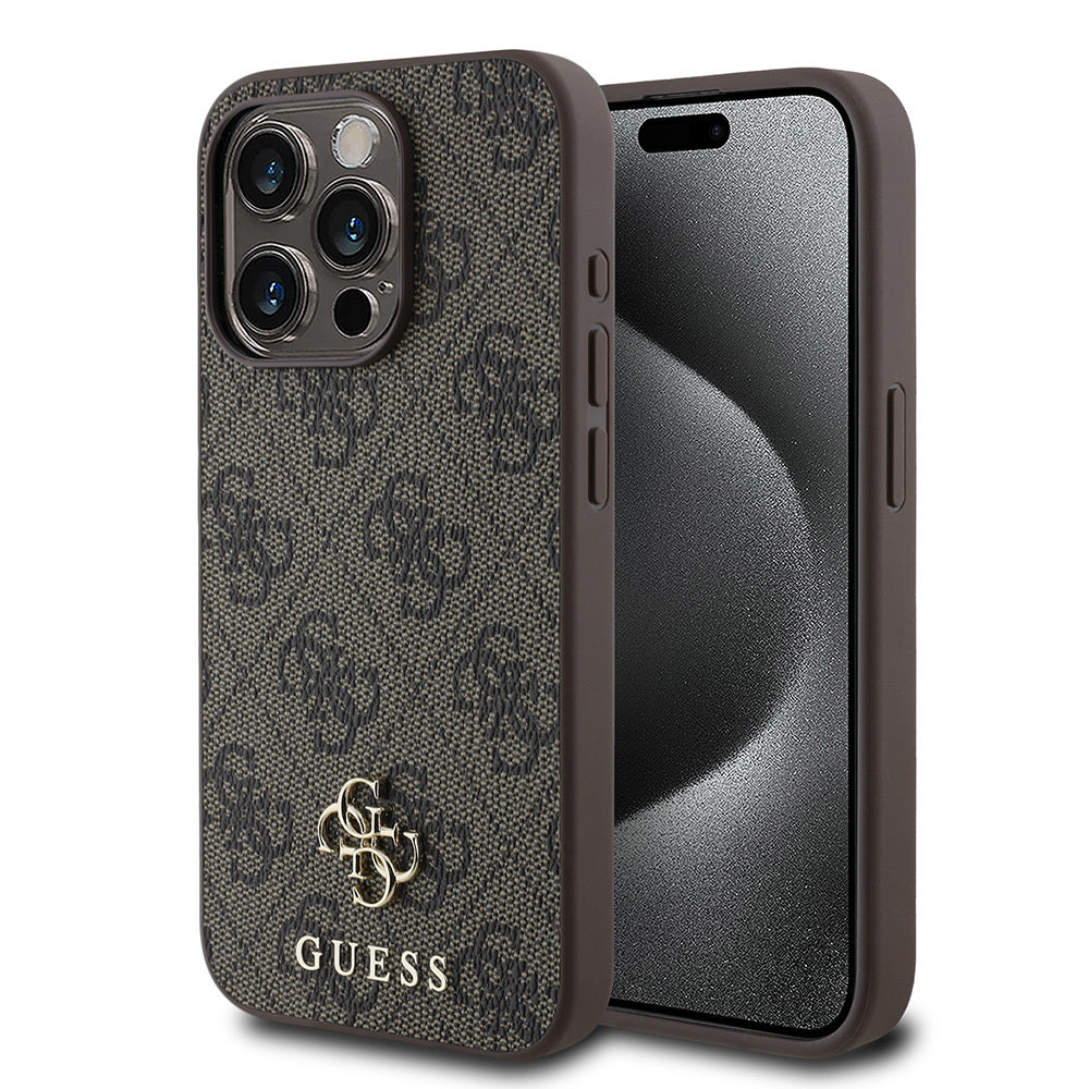 Apple iPhone 14 Pro Case Guess Original Licensed M-safe Charging Feature Small 4G Classic Cover Black