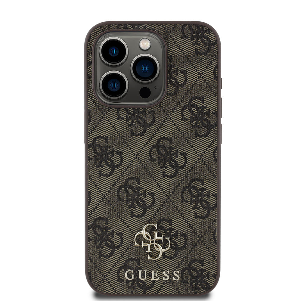 Apple iPhone 14 Pro Case Guess Original Licensed M-safe Charging Feature Small 4G Classic Cover Black