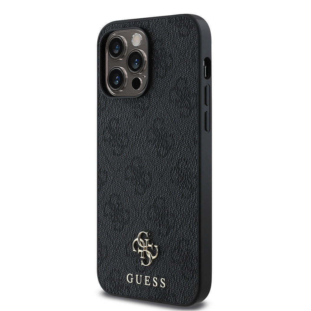 Apple iPhone 14 Pro Case Guess Original Licensed M-safe Charging Feature Small 4G Classic Cover Black