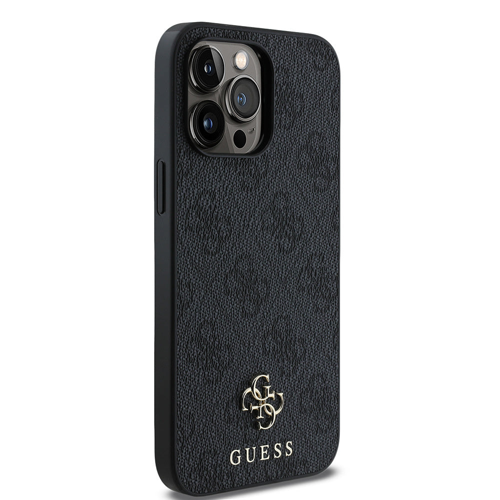 Apple iPhone 14 Pro Case Guess Original Licensed M-safe Charging Feature Small 4G Classic Cover Black