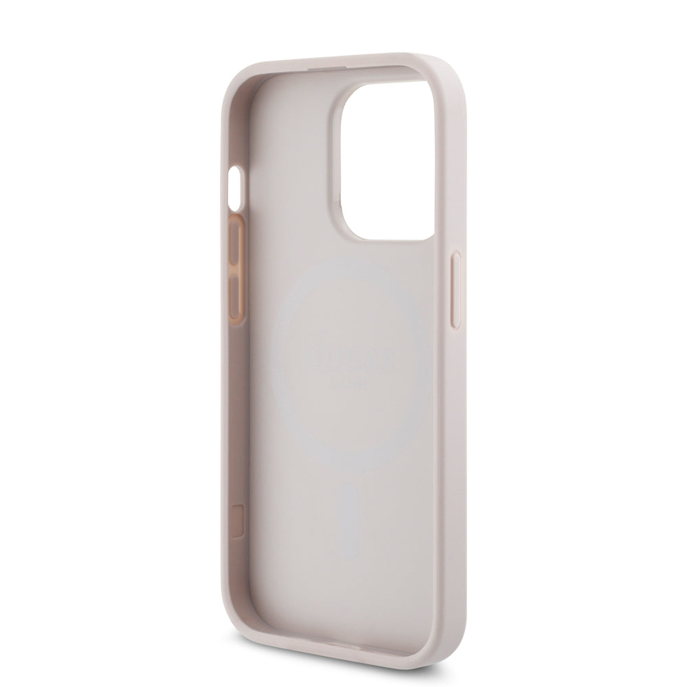 Apple iPhone 14 Pro Case Guess Original Licensed M-safe Charging Feature Small 4G Classic Cover Black