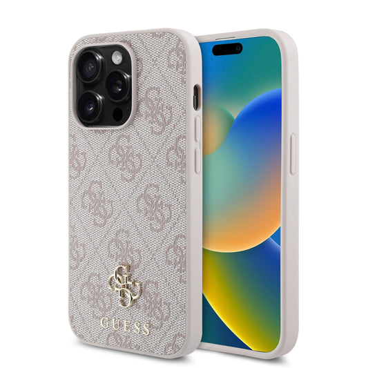 Apple iPhone 14 Pro Case Guess Original Licensed M-safe Charging Feature Small 4G Classic Cover Pink