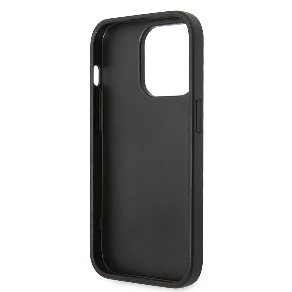 Apple iPhone 14 Pro Case Guess PU Leather Large Metal Logo Design Cover Gray