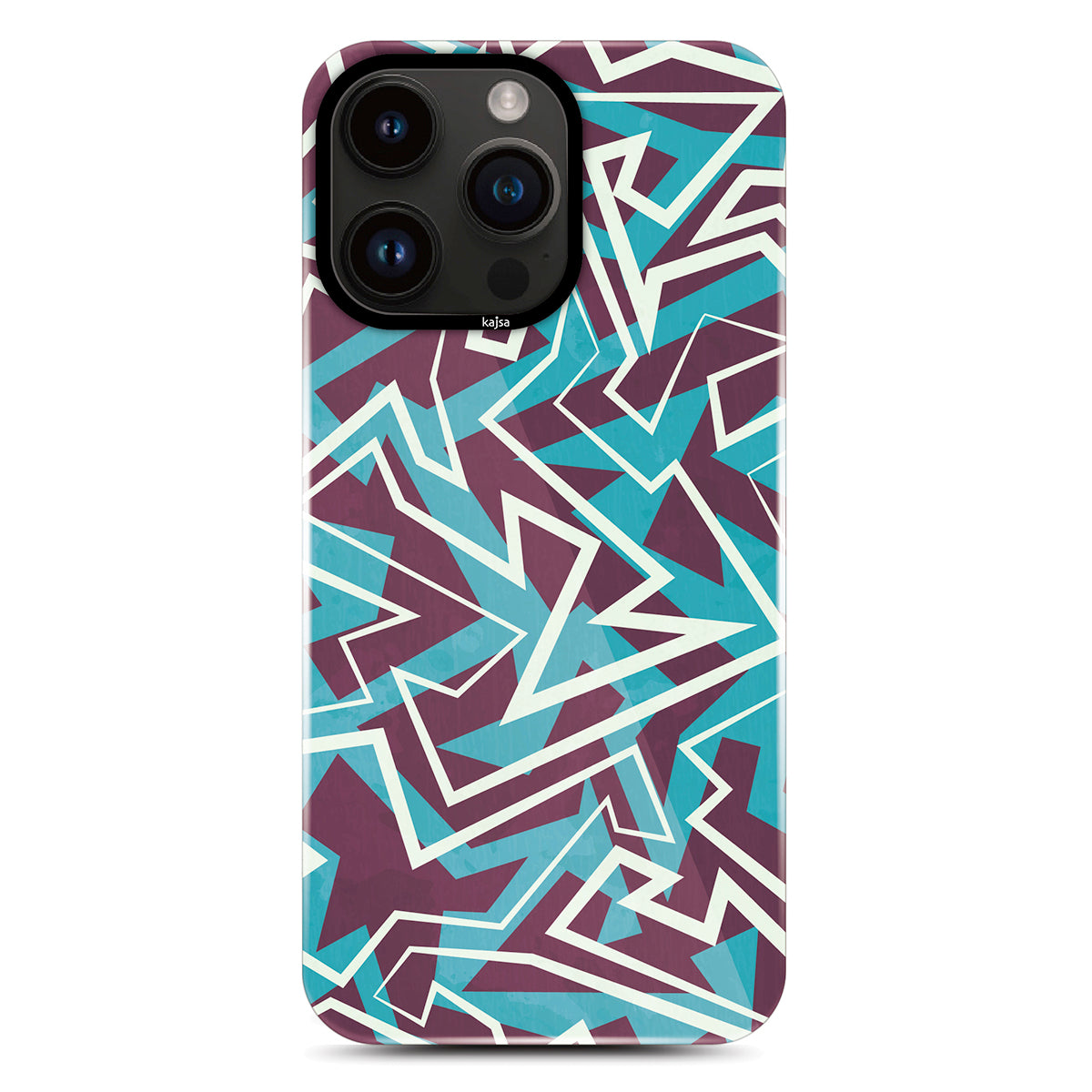 Apple iPhone 14 Pro Kılıf HD Desenli Kajsa Shield Plus Grafiti Serisi Kapak Mor