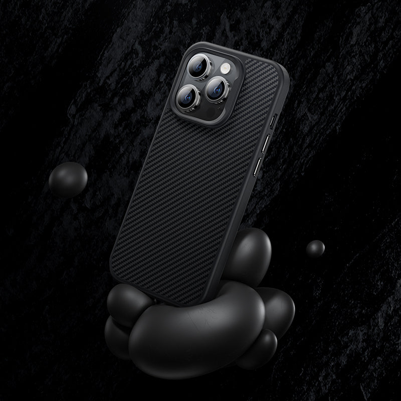 Apple iPhone 14 Pro Case Carbon Fiber M-Safe Charging Feature Benks 600D Hybrid Kevlar Cover Black 