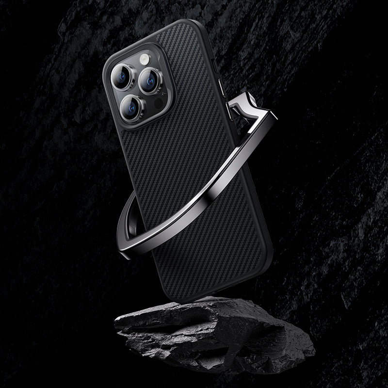 Apple iPhone 14 Pro Case Carbon Fiber M-Safe Charging Feature Benks 600D Hybrid Kevlar Cover Black 