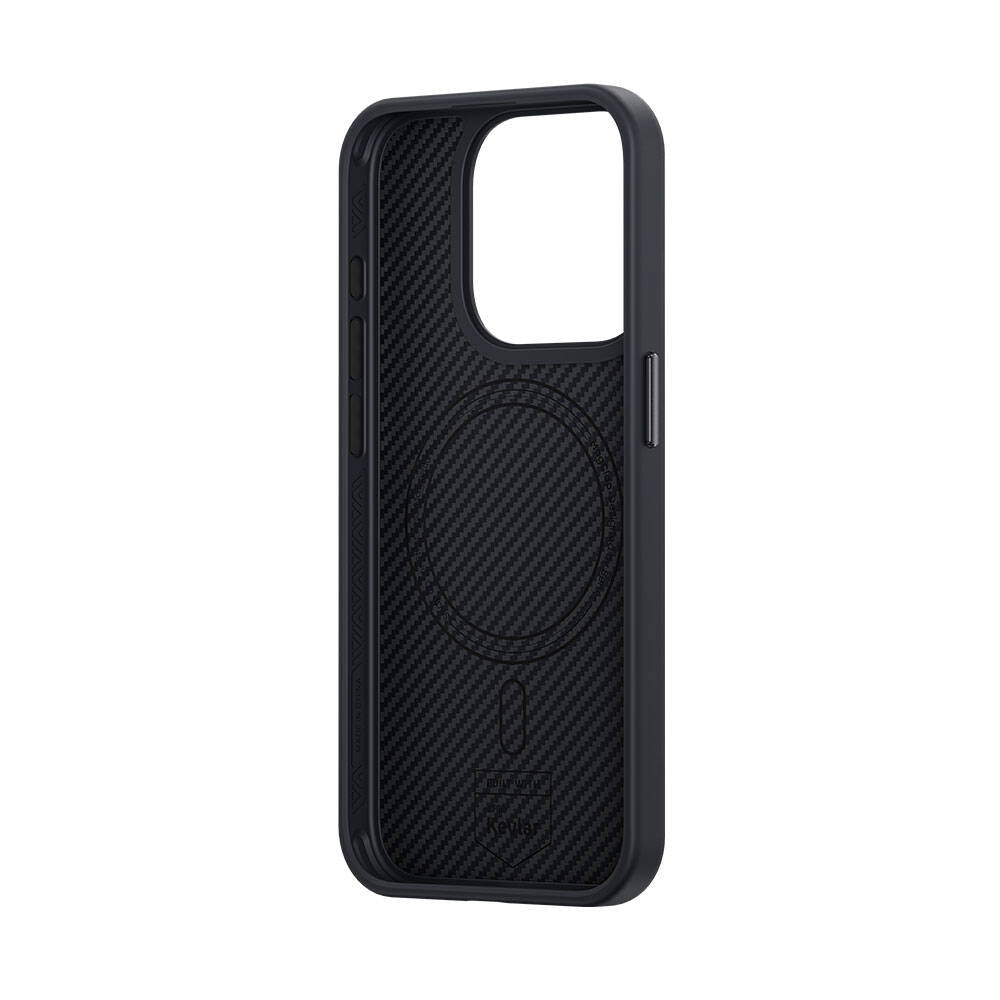 Apple iPhone 14 Pro Case Carbon Fiber M-Safe Charging Feature Benks Hybrid ArmorPro 600D Kevlar Cover Black 