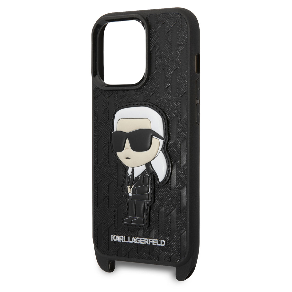 Apple iPhone 14 Pro Case Karl Lagerfeld Neck Strap Karl Design Cover Black 