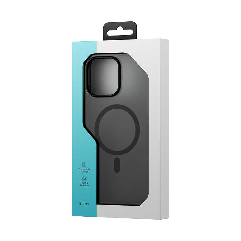 Apple iPhone 14 Pro Case Edges Silicone Airbag Matte Back Surface Benks Icesand Cover Black