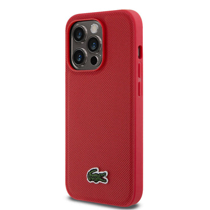 Apple iPhone 14 Pro Kılıf Lacoste Orjinal Lisanslı PU Pike Desenli Arka Yüzey İkonik Timsah Dokuma Logolu Kapak Yeşil