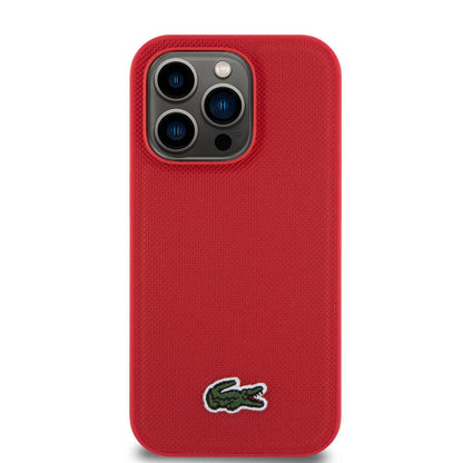 Apple iPhone 14 Pro Kılıf Lacoste Orjinal Lisanslı PU Pike Desenli Arka Yüzey İkonik Timsah Dokuma Logolu Kapak Yeşil