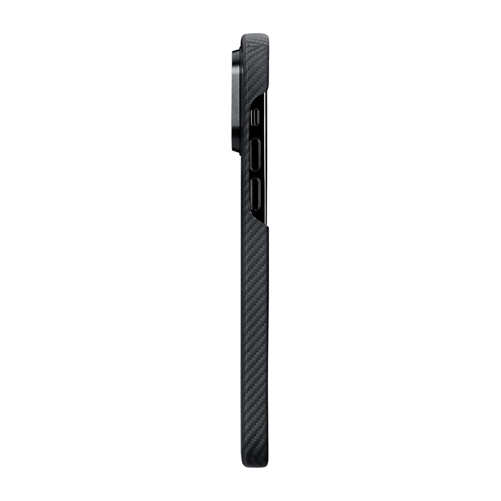 Apple iPhone 14 Pro Kılıf M-safe Şarj Özellikli 600D Aramid Fiber Pitaka Tactile Woven Orchestra Serisi Rhapsody Kapak Siyah