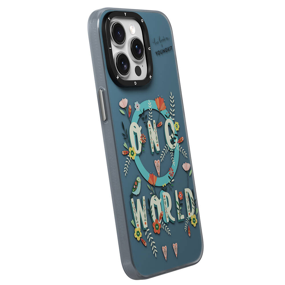 Apple iPhone 14 Pro Case M-safe Charging Feature Bee Brown Design Youngkit Colorful Life Series Cover Turquoise