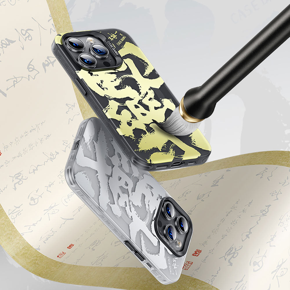 Apple iPhone 14 Pro Case M-safe Charging Feature Benks Casebang Calligraphy Joy Cover White 