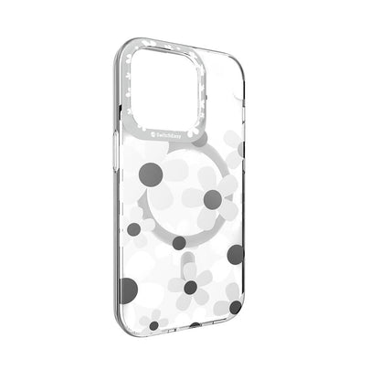 Apple iPhone 14 Pro Kılıf M-safe Şarj Özellikli Çift IMD Baskılı Lisanslı Switcheasy Artist-M Fleur Kapak Gri