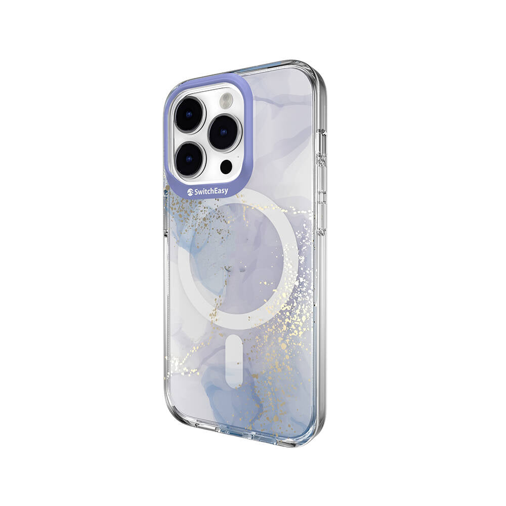 Apple iPhone 14 Pro Kılıf M-safe Şarj Özellikli Çift IMD Baskılı Lisanslı Switcheasy Artist-M Veil Kapak Mor