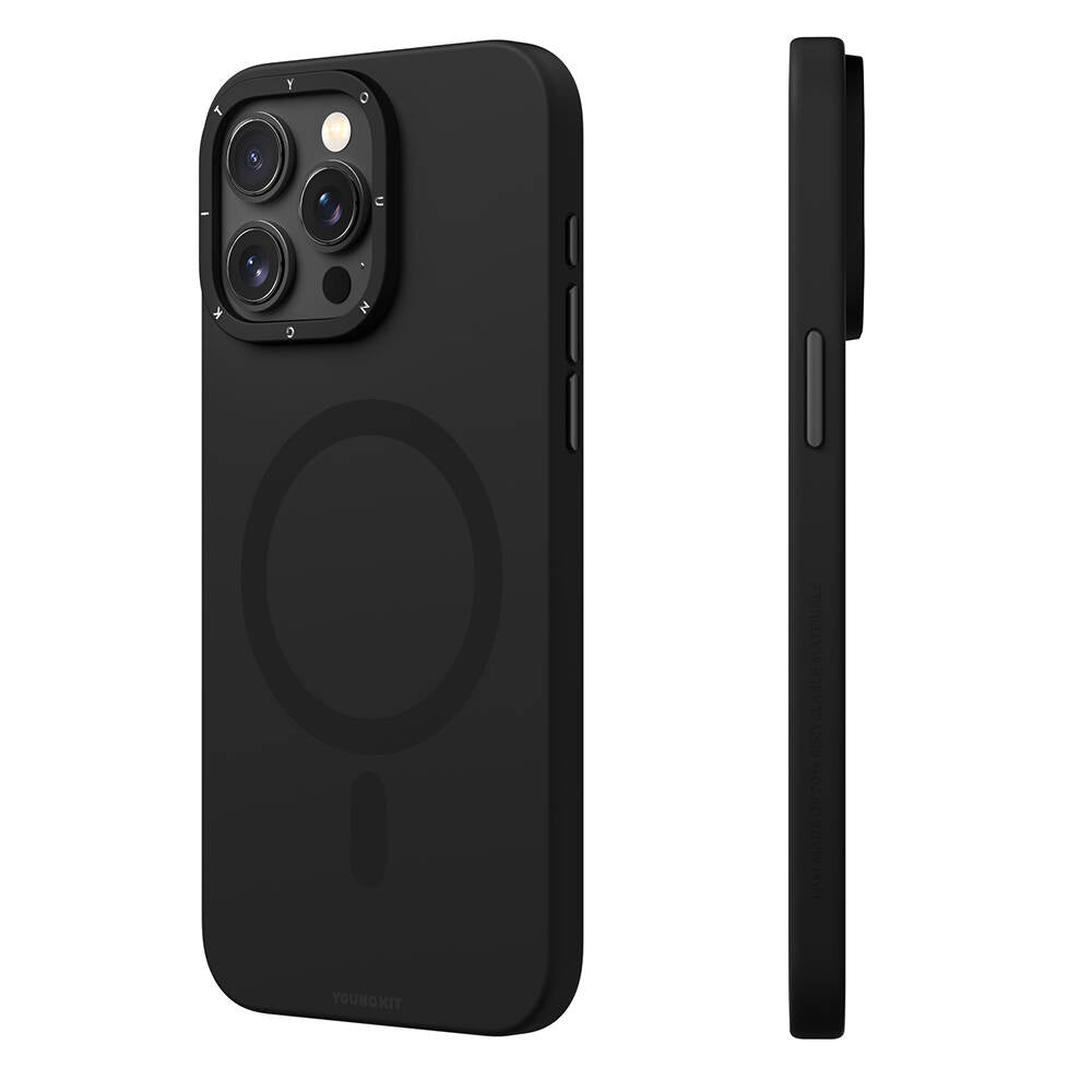 Apple iPhone 14 Pro Case M-safe Charging Feature Scratch and Wear Resistant Youngkit Velvet Series Cover Black 