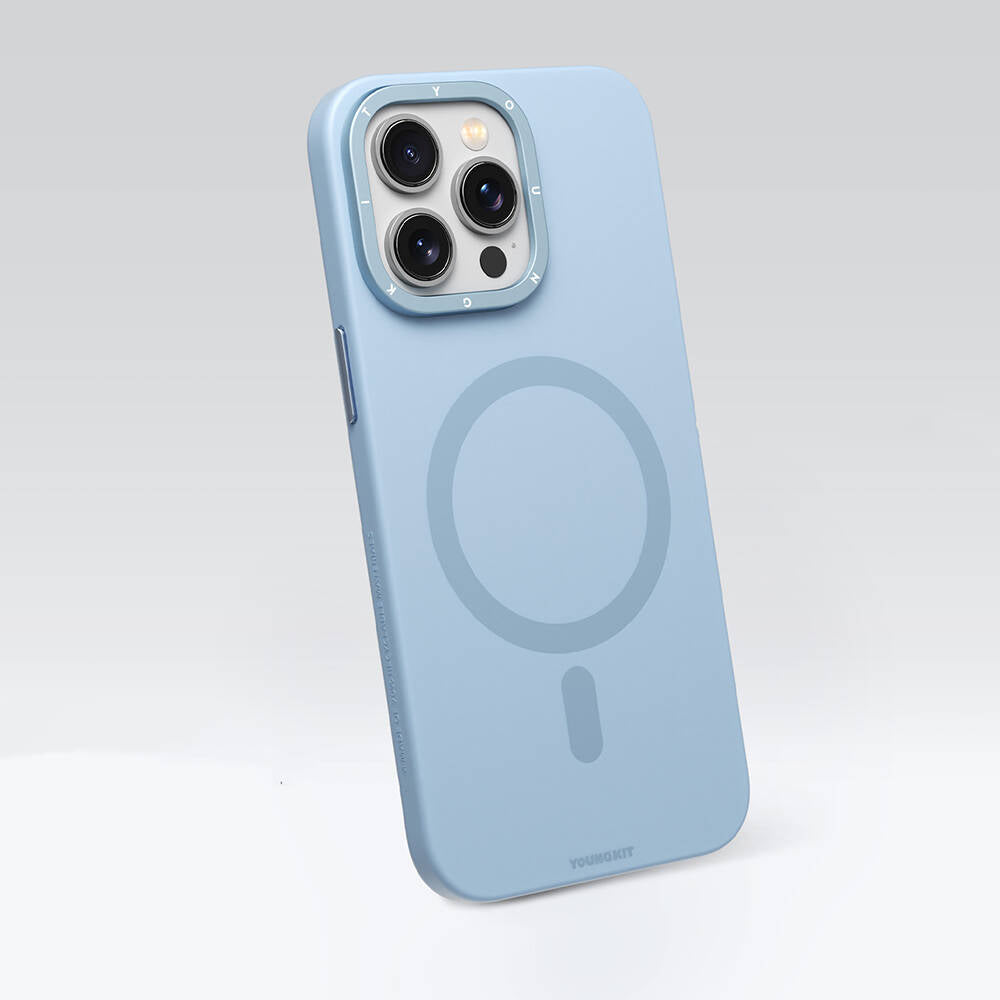Apple iPhone 14 Pro Case M-safe Charging Feature Scratch and Wear Resistant Youngkit Velvet Series Cover Blue 