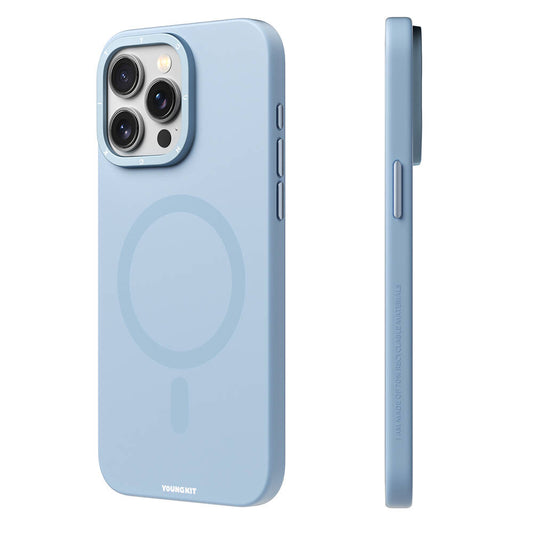 Apple iPhone 14 Pro Case M-safe Charging Feature Scratch and Wear Resistant Youngkit Velvet Series Cover Blue 