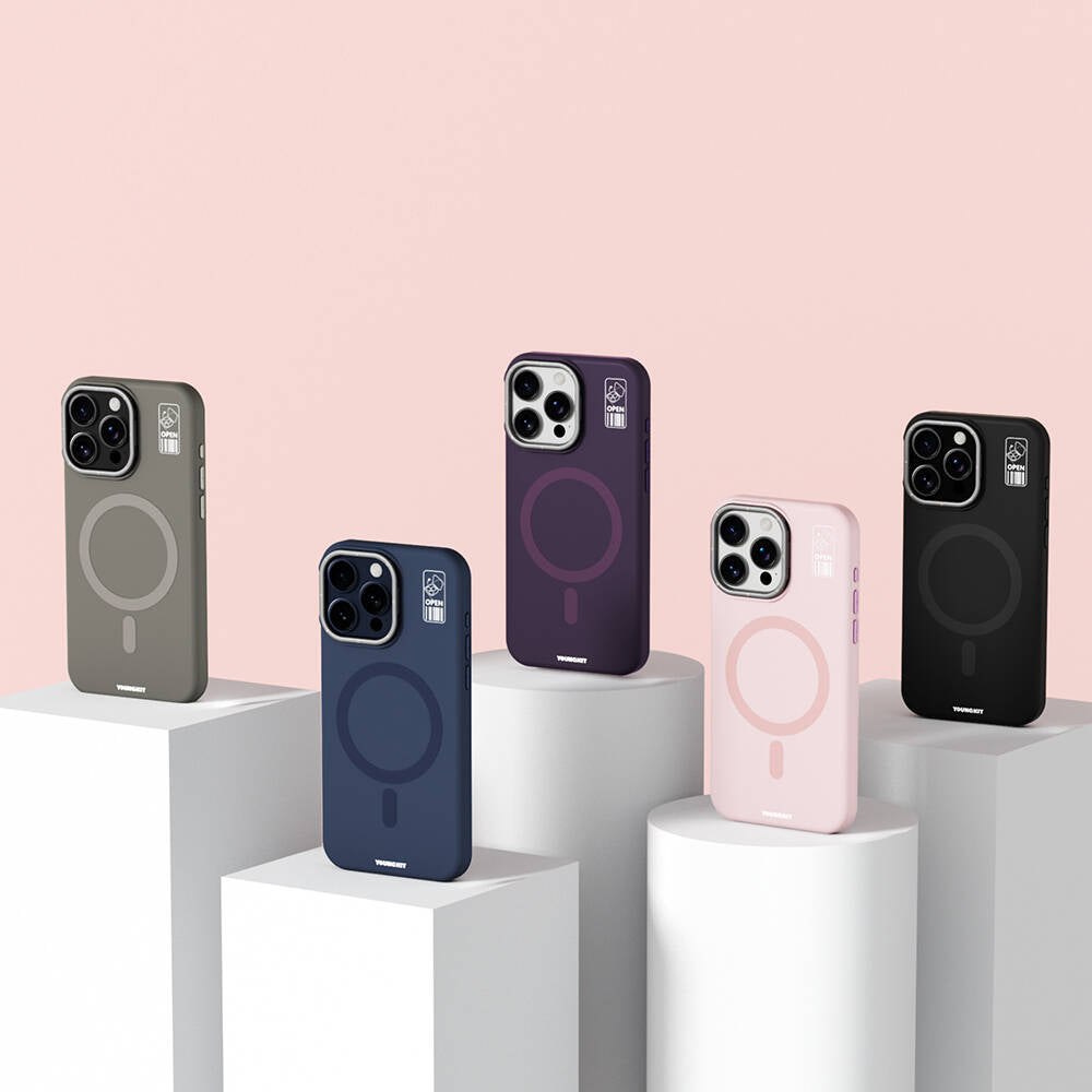 Apple iPhone 14 Pro Case M-safe Charging Feature Camera Stand Youngkit Bitty Cream Cover Purple 