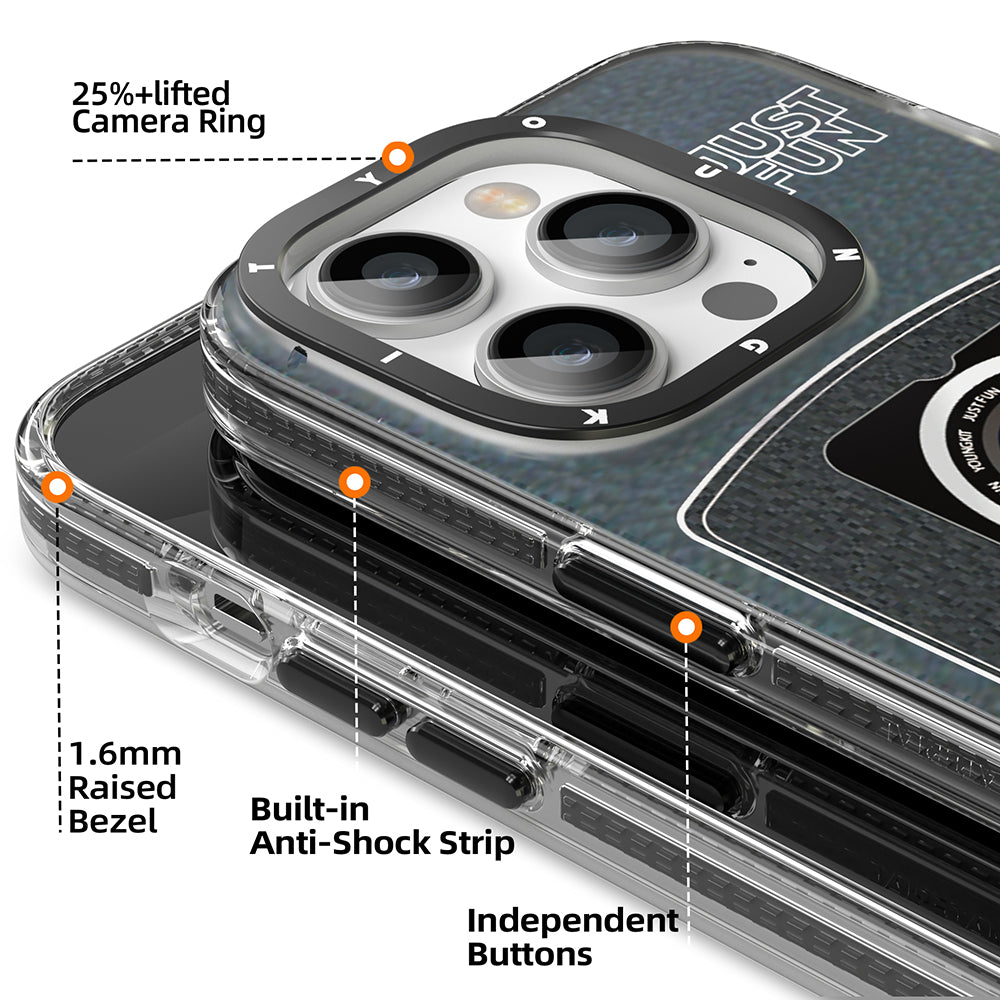 Apple iPhone 14 Pro Case M-safe Charging Feature Lens Figure YoungKit Art Film Series Cover Black 