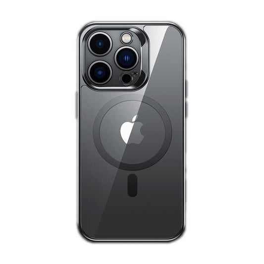 Apple iPhone 14 Pro Case M-Safe Charging Feature Premium Glass Back Surface Benks Electroplated Cover Black