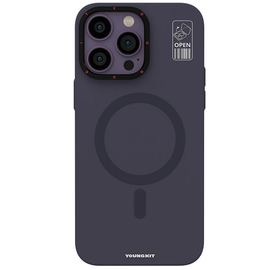 Apple iPhone 14 Pro Case M-safe Charging Stand YoungKit Hermit Bracket Series Cover Deep Purple 