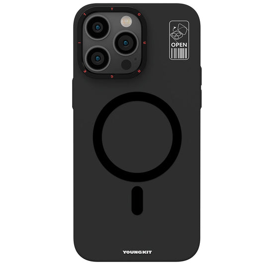 Apple iPhone 14 Pro Case M-safe Charging Stand YoungKit Hermit Bracket Series Cover Black 