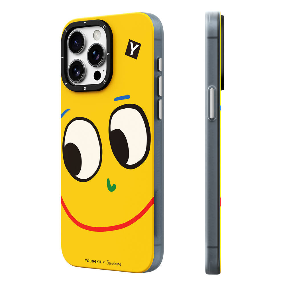 Apple iPhone 14 Pro Case M-safe Charging Feature Sunshine Design Youngkit Daily Happy Series Cover Yellow 