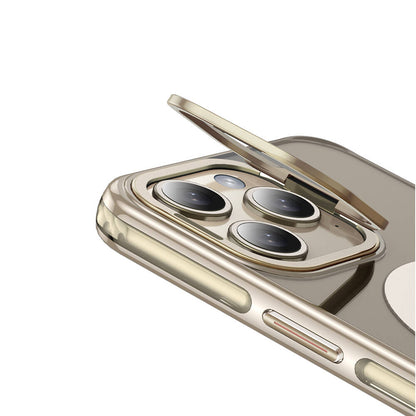 Apple iPhone 14 Pro Kılıf M-safe Şarj Özellikli Wlons Standlı Efsane Kapak Mor
