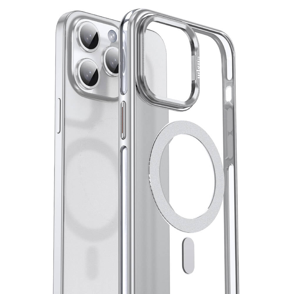 Apple iPhone 14 Pro Kılıf M-safe Şarj Özellikli Wlons Standlı Efsane Kapak Siyah