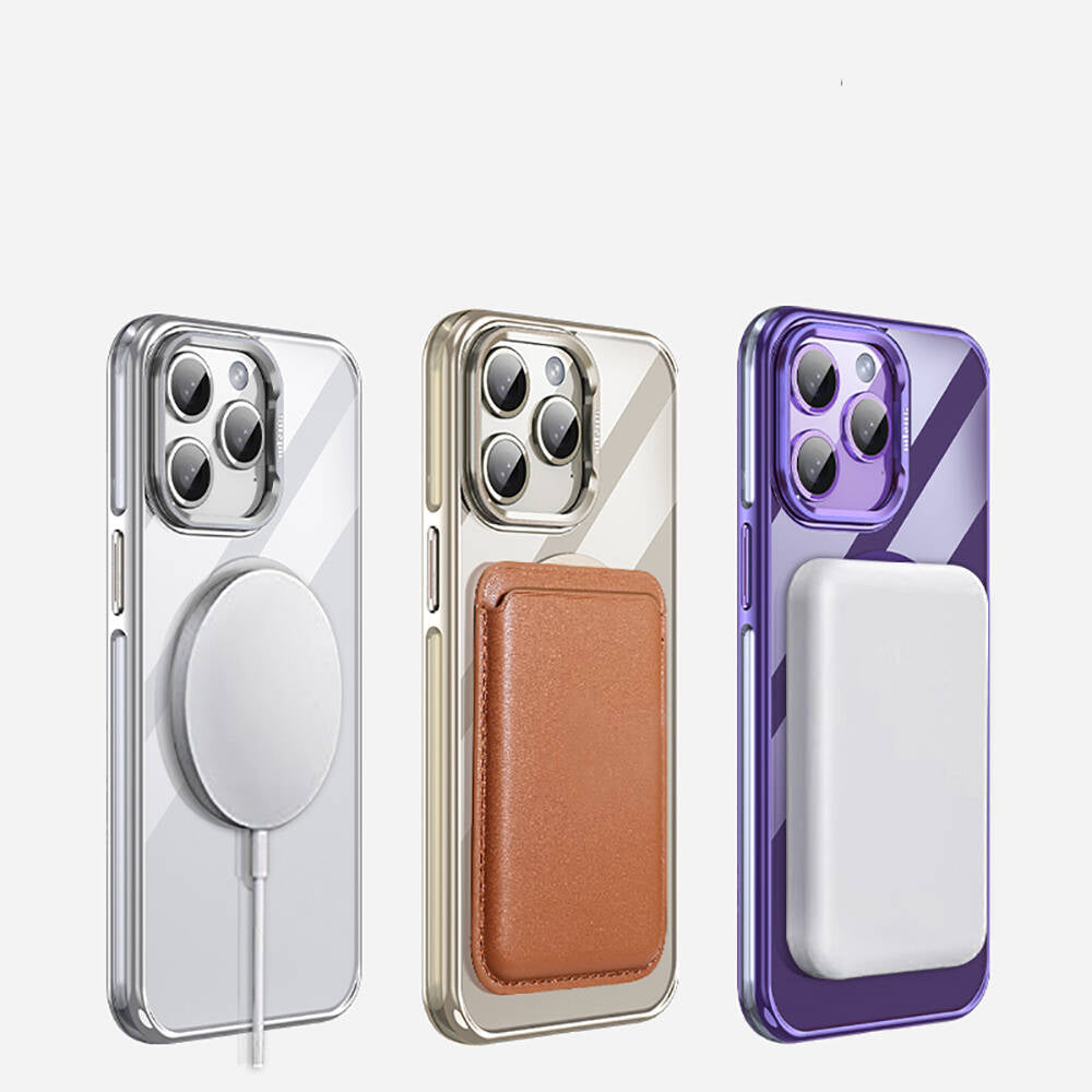 Apple iPhone 14 Pro Kılıf M-safe Şarj Özellikli Wlons Standlı Efsane Kapak Siyah