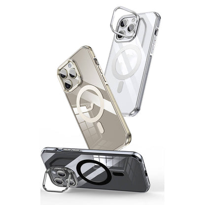 Apple iPhone 14 Pro Kılıf M-safe Şarj Özellikli Wlons Standlı Efsane Kapak Gold