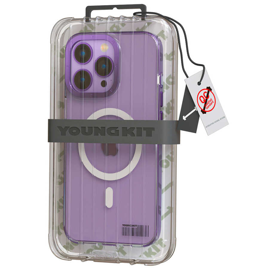 Apple iPhone 14 Pro Case M-safe Charging Feature Youngkit Colored Glaze Series Cover Black 