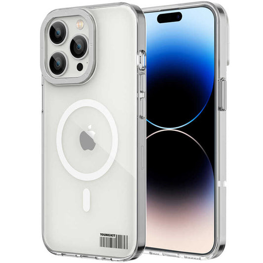 Apple iPhone 14 Pro Case M-safe Charging Feature Youngkit Colored Glaze Series Cover White 