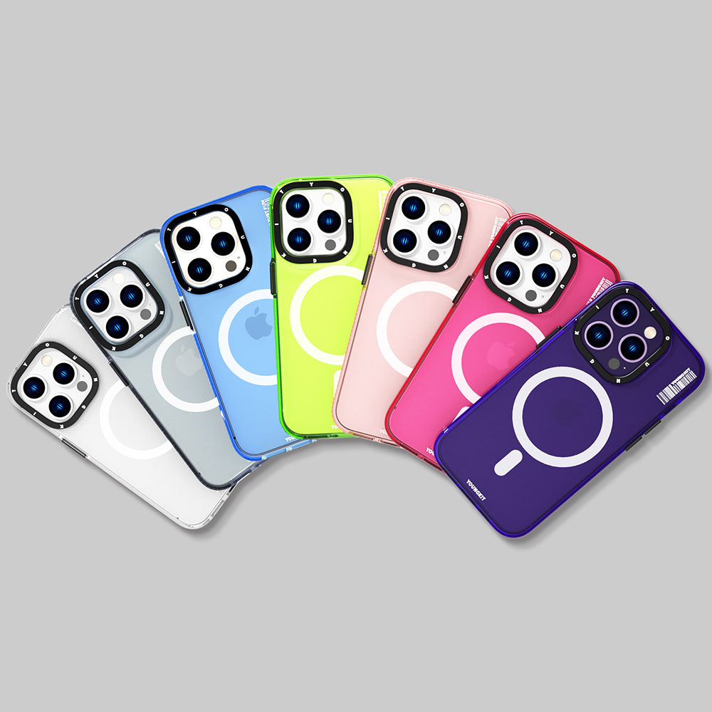 Apple iPhone 14 Pro Case M-safe Charging Feature YoungKit Crystal Color Series Cover Colorless 
