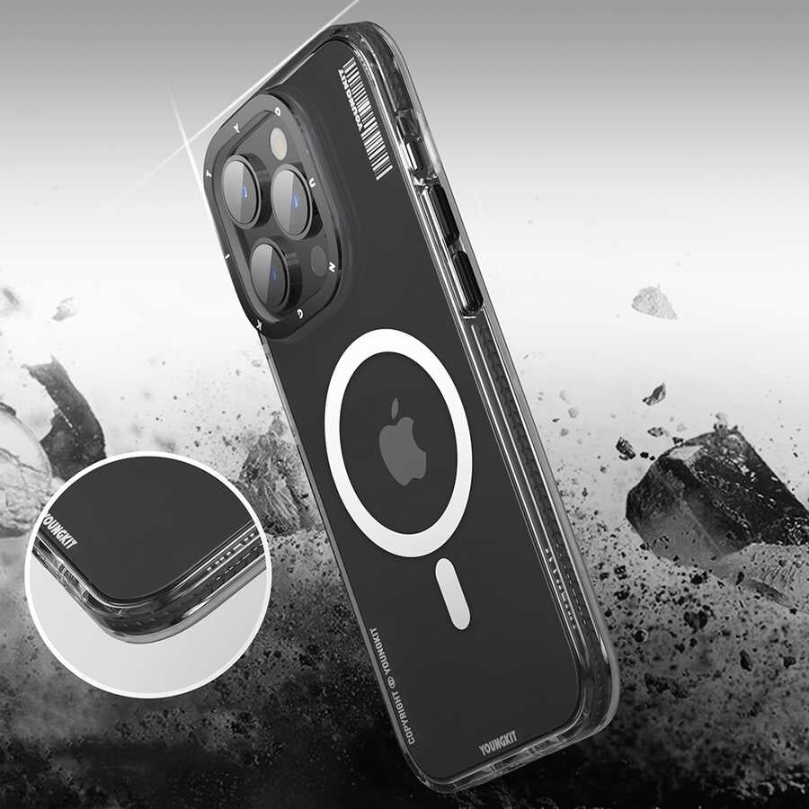 Apple iPhone 14 Pro Case M-safe Charging Feature YoungKit Exquisite Series Cover Black 