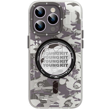Apple iPhone 14 Pro Case M-safe Charging Feature YoungKit Camouflage Series Cover Black 