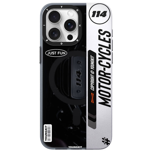 Apple iPhone 14 Pro Case M-safe Charging Feature Youngkit Motorcycle Legend Series Cover Black 