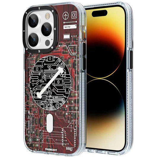 Apple iPhone 14 Pro Case M-safe Charging Feature YoungKit Technology Series Cover Red 