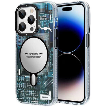 Apple iPhone 14 Pro Case M-safe Charging Feature YoungKit Technology Series Cover Blue 